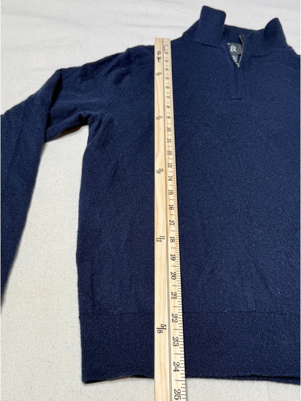 Banana Republic Italian Merino Wool Navy Quarter Zip Sweater Men’s L
